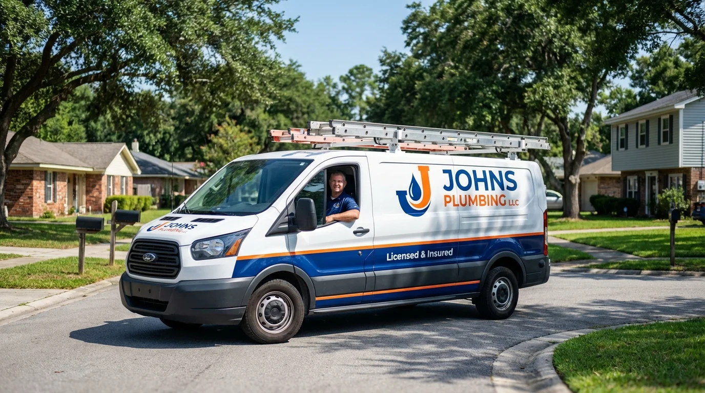 Johns Plumbing LLC service van in Port Orford, OR