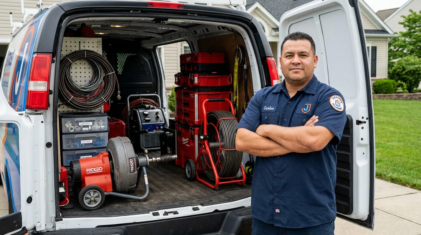 Professional drain cleaning equipment and Johns Plumbing LLC plumber in Port Orford
