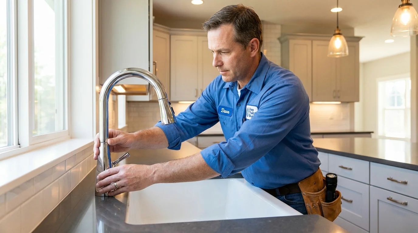 Kitchen faucet installation by Johns Plumbing LLC in Port Orford