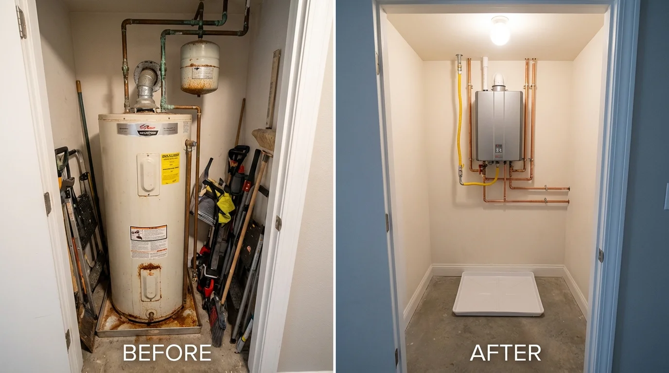 Tank water heater versus wall-mounted tankless unit comparison for Port Orford, OR homeowners