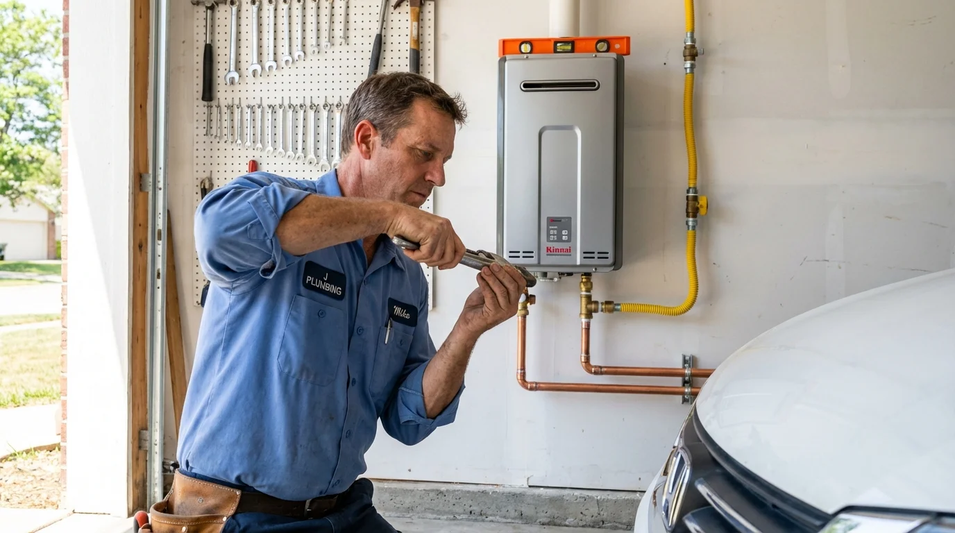 Tankless water heater installation by a Johns Plumbing LLC plumber in Port Orford
